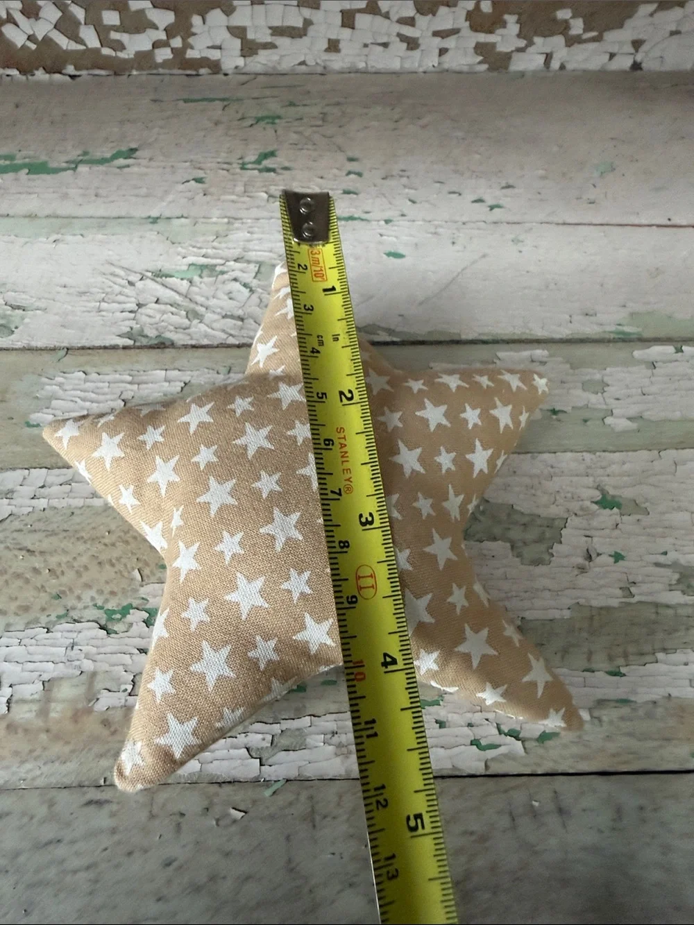 🇺🇸 Mini 4.5” Star-Shaped Decorative Bowl Filler - Beige with White Stars